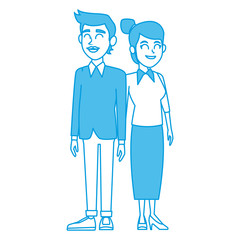 Teachers teamwork couple icon vector illustration graphic design