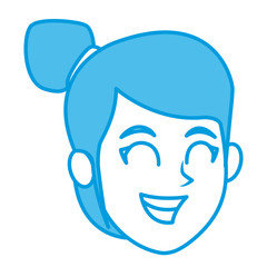 Woman smiling cartoon icon vector illustration graphic design
