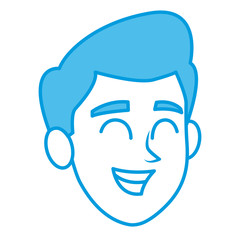Man smiling cartoon icon vector illustration graphic design