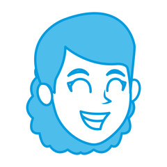 Woman smiling cartoon icon vector illustration graphic design