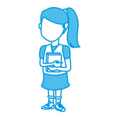 School girl cartoon icon vector illustration graphic design
