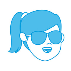 Girl cartoon face icon vector illustration graphic design