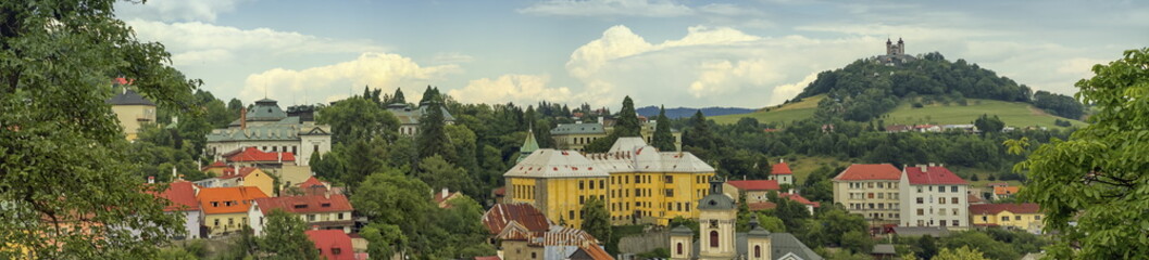Baroque calvary and Banska Stiavnica, Slovakia