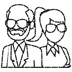 Teachers teamwork couple icon vector illustration graphic design