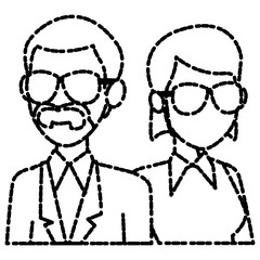 Teachers teamwork couple icon vector illustration graphic design