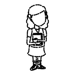 School girl cartoon icon vector illustration graphic design