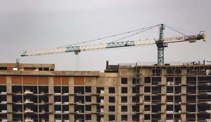 Cranes on construction site.