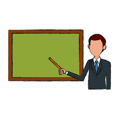 Teacher with blackboard icon vector illustration graphic design