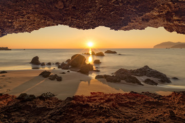 Photo mounting beach Noja in Cantabria