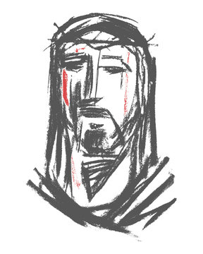 Jesus Christ Face vector illustration