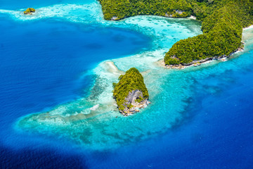 Fototapeta na wymiar Palau islands from above