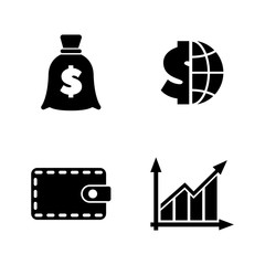 Financical. Simple Related Vector Icons Set for Video, Mobile Apps, Web Sites, Print Projects and Your Design. Black Flat Illustration on White Background.