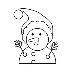 cartoon snowman icon