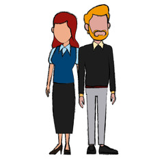 Teachers teamwork couple icon vector illustration graphic design