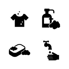 Hygiene. Simple Related Vector Icons Set for Video, Mobile Apps, Web Sites, Print Projects and Your Design. Black Flat Illustration on White Background.