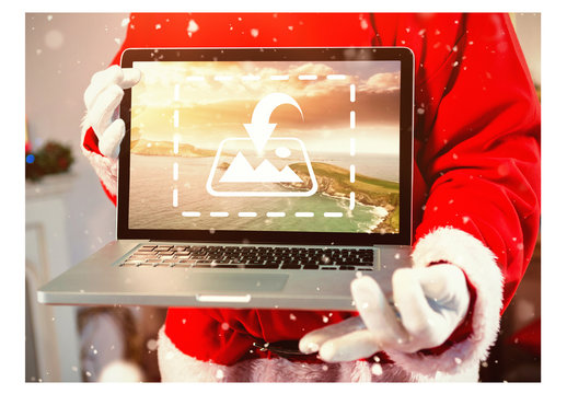 Santa with Laptop Mockup 2