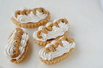 Delicious fresh cream cakes and condensed milk