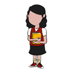 School girl cartoon icon vector illustration graphic design