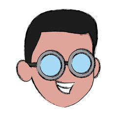 Boy face cartoon icon vector illustration graphic design