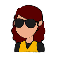 Obraz premium Girl faceless cartoon icon vector illustration graphic design