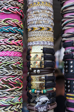 Color bracelets in store