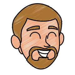 Man smiling cartoon icon vector illustration graphic design