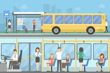 Bus stop set. © inspiring.team