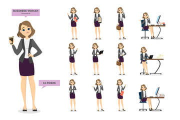 Businesswoman character set.