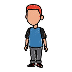 Cute schoolboy cartoon icon vector illustration graphic design