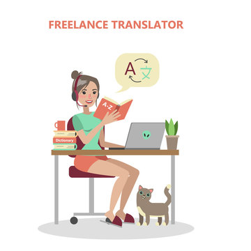 Isolated freelance translator.