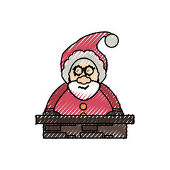 cartoon santa claus icon over white background vector illustration