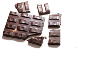 chocolate on white background