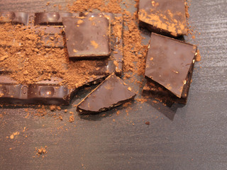 chocolate on a black background