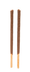 Biscuit sticks in chocolate isolated