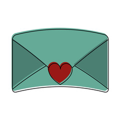 love letter with heart valentines day related icon image vector illustration design 