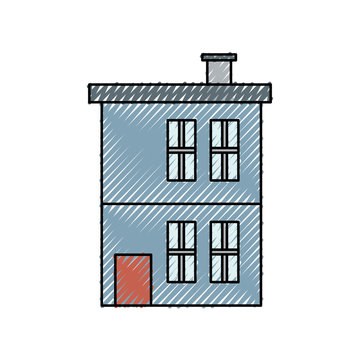 blue house with red door clip art preview