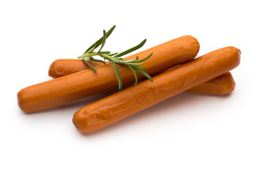 Fresh sausage isolated over white background.