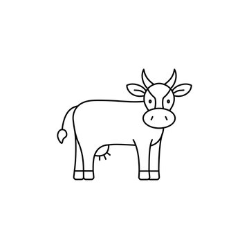 cow line black icon