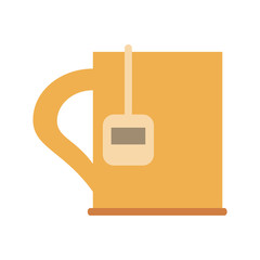 cup with tea bag icon image vector illustration design 