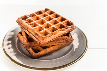 Homemade Chocolate Belgium Waffles