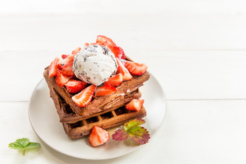 Homemade Chocolate Belgium Waffles