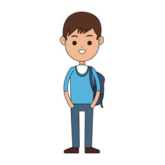 male student carrying bag happy cartoon icon image vector illustration design 