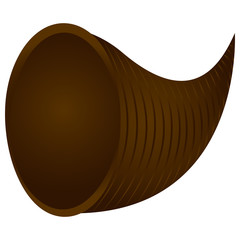 Empty cornucopia isolated on white background, Vector illustration