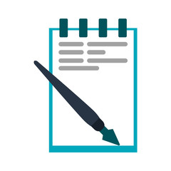 notepad with fountain pen icon image vector illustration design 