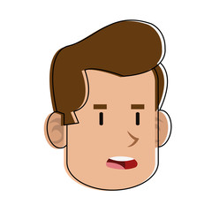 face of man talking cartoon icon image vector illustration design 