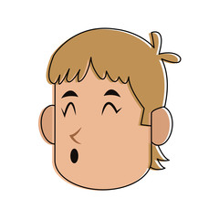 man happy excited face cartoon icon image vector illustration design 