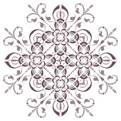 Hand drawing pattern for tile in black and white colors. Italian majolica style