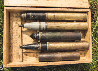 Ammunition in wooden case