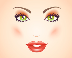 woman's face with makeup.