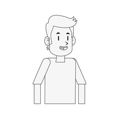 man happy  cartoon icon image vector illustration design  black line